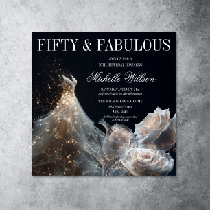 Gold Sparkle 50 und fabelhaftes Gown Dress Save The Date