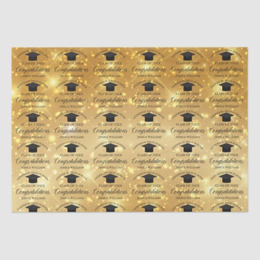 Gold Sparkle Abschluss Elegantes, individuelles St Seidenpapier (Vorderseite)