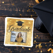 Gold Sparkle Abschluss Foto Chic Custom Party Serviette