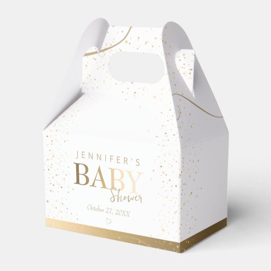 Gold Sparkle Baby Dusche Geschenkschachtel (Vorderseite)