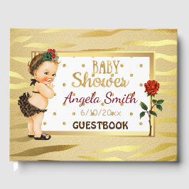 Gold Sparkle Baby Showbook Gästebuch