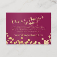 Gold Sparkle Berry Wine Wedding Information Beilag