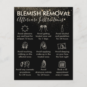 Gold Sparkle Blemish Removal Aftercare Budget Flyer