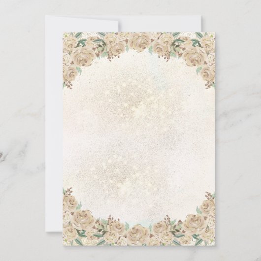 Gold Sparkle Blumenprinzessin Quinceañera Geburtst Save The Date (Rückseite)