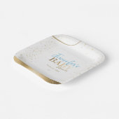 Gold Sparkle Boy Baby Dusche Pappteller (Gewinkelt)