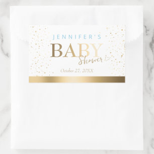 Gold Sparkle Boy Baby Dusche Rechteckiger Aufkleber