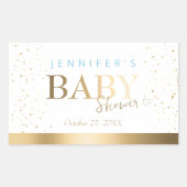 Gold Sparkle Boy Baby Dusche Rechteckiger Aufkleber (Vorderseite)