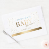 Gold Sparkle Boy Baby Dusche Rechteckiger Aufkleber (Umschlag)
