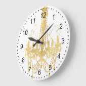 Gold Sparkle Chandelier Große Wanduhr (Winkel)
