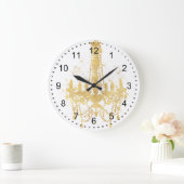 Gold Sparkle Chandelier Große Wanduhr (Zuhause)