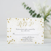 Gold Sparkle Confetti Dots UAWG RSVP Karte (Stehend Vorderseite)