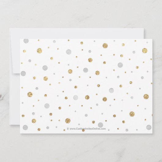 Gold Sparkle Confetti Graduation Party Einladung (Rückseite)