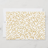 Gold Sparkle Confetti Probe Abendessen Einladung (Rückseite)