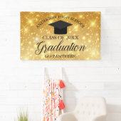 Gold Sparkle Custom High School Graduation Party Banner (Insitu)