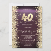 Gold Sparkle Diamonds Burgundy 40. Geburtstag