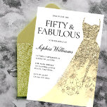 Gold Sparkle Dress 50. Geburtstagsparty Einladung<br><div class="desc">Gold Sparkle Dress 50. Geburtstagsparty Einladung Variationen zur Einladung und passende Artikel in unserem Shop</div>