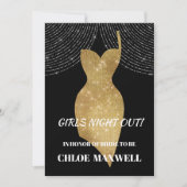 Gold Sparkle Dress Junggeselinnen-Abschied Einladu Einladung (Vorderseite)