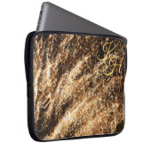 Gold Sparkle Fireworks Laptopschutzhülle (Vorne Rechts)