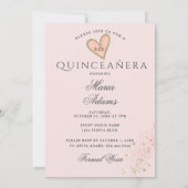 Gold Sparkle Formal Beauty Quinceañera Einladung (Rückseite)