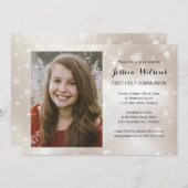 Gold Sparkle Foto Erste Heilige Kommune Einladung (Vorne/Hinten)