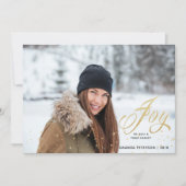 Gold Sparkle Freude Weihnachten Familie Foto Cards (Vorderseite)