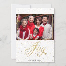 Gold Sparkle Freude Weihnachten Familie Foto Cards