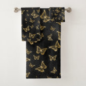 Gold Sparkle Glam Butterflies Badhandtuch Set (Insitu)