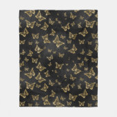 Gold Sparkle Glam Butterflies Fleecedecke (Vorderseite)