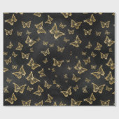 Gold Sparkle Glam Butterflies Geschenkpapier (Flach)