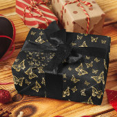 Gold Sparkle Glam Butterflies Geschenkpapier
