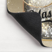 Gold Sparkle Glam Red Rose Mason Jar Mousepad (Ecke)