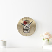 Gold Sparkle Glam Red Rose Mason Jar Runde Wanduhr (Zuhause)