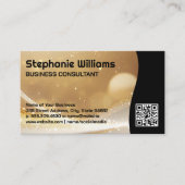 Gold Sparkle Glittery Boke | QR-Code Visitenkarte (Vorderseite)