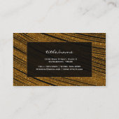 Gold Sparkle Glitzer Blakck Chic Business Cards Visitenkarte (Rückseite)