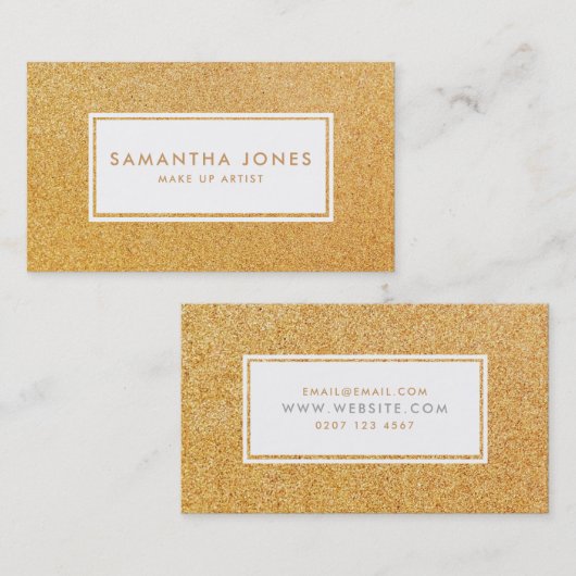 Gold Sparkle Glitzer Einfach Moderne Make-up Artis Visitenkarte (Vorne/Hinten)