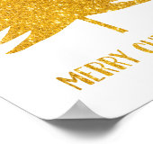 Gold Sparkle Glitzer Frohe Weihnachtsdekoration Poster (Ecke)