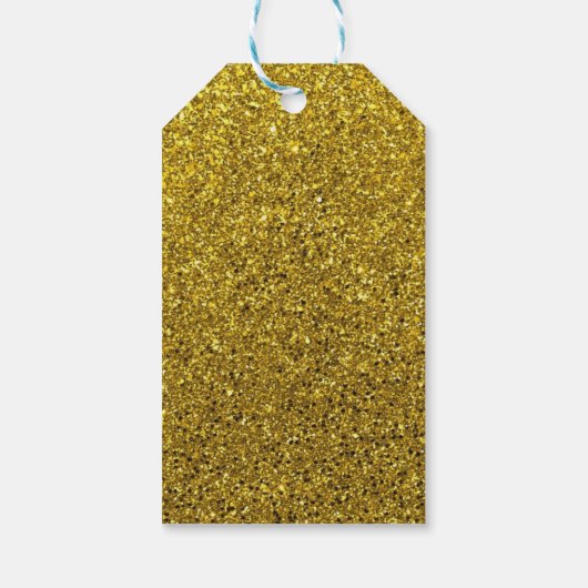Gold Sparkle Glitzer Geschenkanhänger (Rückseite)