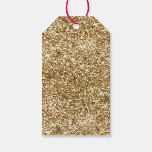 Gold Sparkle Glitzer Geschenkanhänger (Rückseite)