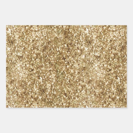 Gold Sparkle Glitzer   Geschenkpapier Set (Vorderseite 2)
