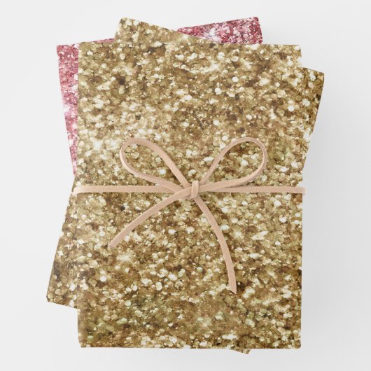 Gold Sparkle Glitzer Geschenkpapier Set (Beispiel)
