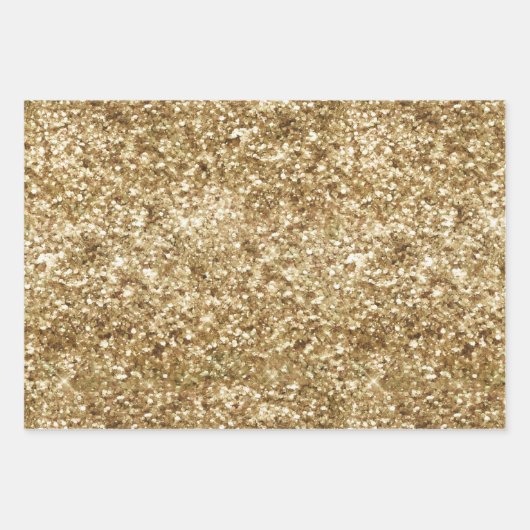 Gold Sparkle Glitzer Geschenkpapier Set (Vorderseite)