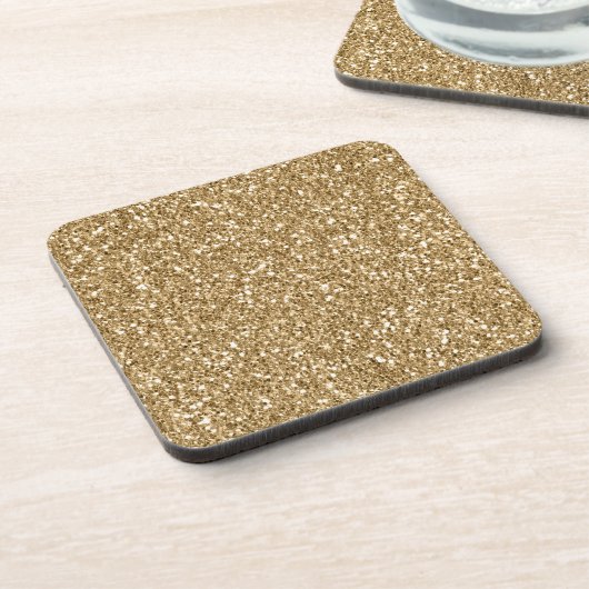 Gold Sparkle Glitzer Getränkeuntersetzer (Linke Seite)