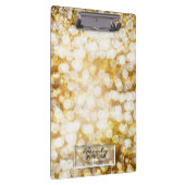 Gold Sparkle Glitzer Lights Chic Glam Personalisie Klemmbrett (Rechts)