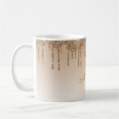 Gold Sparkle Glitzer Luxus Monogram Name Kaffeetasse (Links)