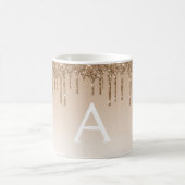 Gold Sparkle Glitzer Luxus Monogram Name Kaffeetasse (Mittel)