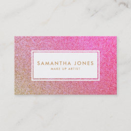 Gold Sparkle Glitzer Pink Girl Make up Artist Visitenkarte