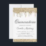 Gold Sparkle Glitzer Quinceañera Celebration Einladung<br><div class="desc">Luxus Gold und Weiß Funkelnd Driving Glitzer Quinceañera Celebration 15. Geburtstagsparty Einladung . Das ist die perfekte elegante Quinceañera Feier Einladung für eine moderne Girly Sparkle Pink Glitzer Sparkle Girly fünfzehnte (fünfzehn) Geburtstagsparty. Bitte kontaktieren Sie den Designer,  um passende Sonderanfertigungen zu erhalten.</div>