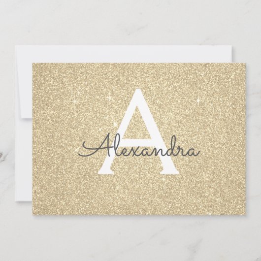 Gold Sparkle Glitzer Sweet 16 Save the Date (Vorderseite)