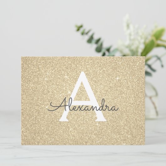 Gold Sparkle Glitzer Sweet 16 Save the Date (Stehend Vorderseite)