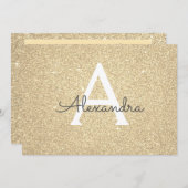 Gold Sparkle Glitzer Sweet 16 Save the Date (Vorne/Hinten)